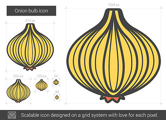 Image showing Onion bulb line icon.