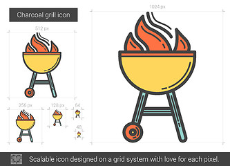 Image showing Charcoal grill line icon.