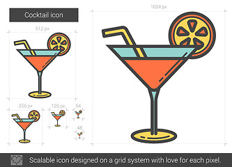 Image showing Cocktail line icon.