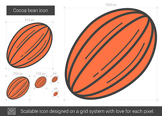 Image showing Cocoa bean line icon.