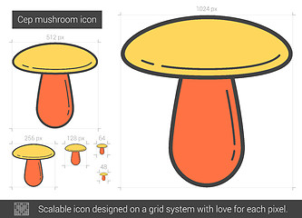 Image showing Cep mushroom line icon.