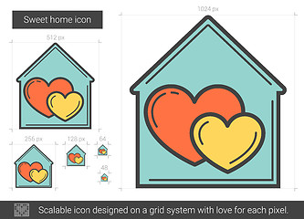 Image showing Sweet home line icon.