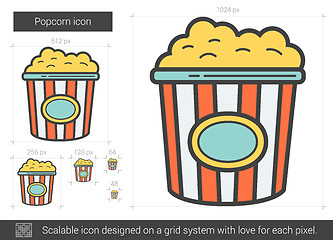 Image showing Popcorn line icon.