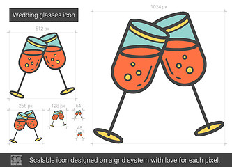 Image showing Wedding glasses line icon.