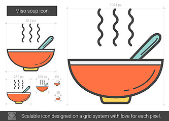 Image showing Miso soup line icon.