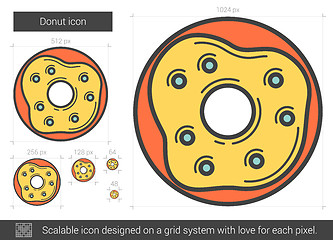 Image showing Donut line icon.