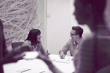 Image showing Business Team At A Meeting at modern office building