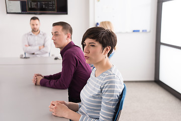 Image showing Business Team At A Meeting at modern office building