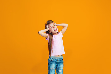 Image showing The squint eyed teen girl with weird expression