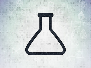 Image showing Science concept: Flask on Digital Data Paper background