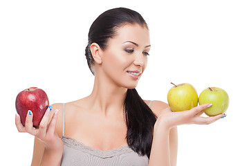 Image showing Beautiful girl with apples 