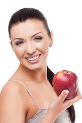 Image showing Beautiful girl with red apple