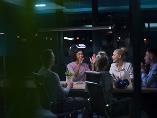 Image showing Multiethnic Business team using virtual reality headset