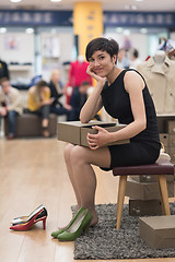 Image showing Woman Trying New Shoes