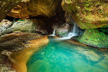 Image showing Wilderness waterfall oasis