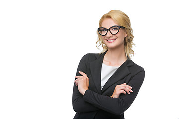 Image showing Beautiful business lady in glasses