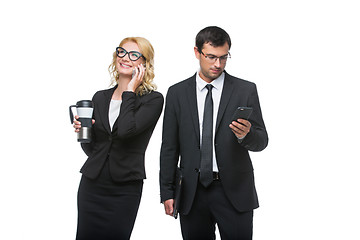 Image showing Businessman and business woman