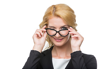 Image showing Beautiful business lady in glasses