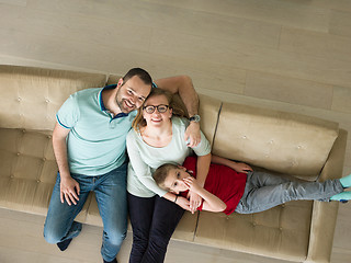 Image showing family with little boy enjoys in the modern living room