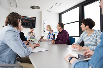 Image showing Business Team At A Meeting at modern office building