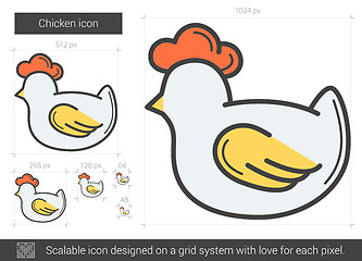 Image showing Chicken line icon.