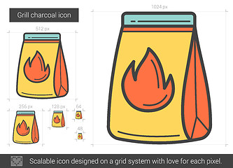 Image showing Grill charcoal line icon.