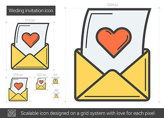 Image showing Open love letter line icon.