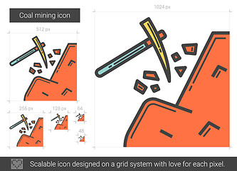 Image showing Coal mining line icon.