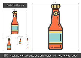 Image showing Soda bottle line icon.