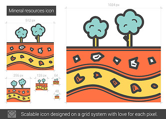 Image showing Mineral resources line icon.