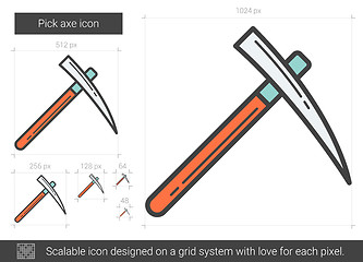 Image showing Pick axe line icon.
