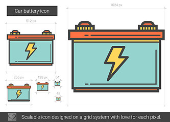 Image showing Car battery line icon.