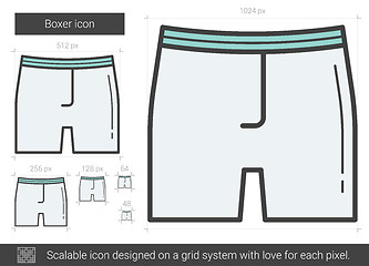 Image showing Boxer line icon.