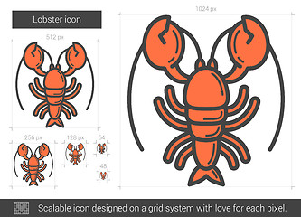 Image showing Lobster line icon.