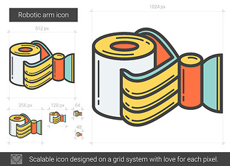 Image showing Robotic arm line icon.