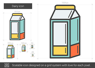 Image showing Dairy line icon.