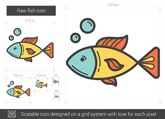 Image showing Raw fish line icon.