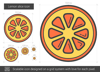 Image showing Lemon slice line icon.