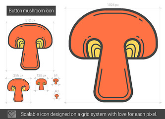 Image showing Button mushroom line icon.