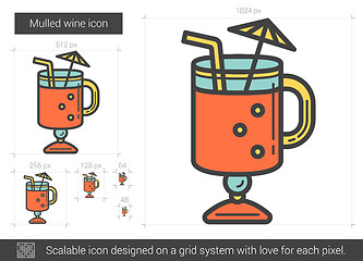 Image showing Mulled wine line icon.