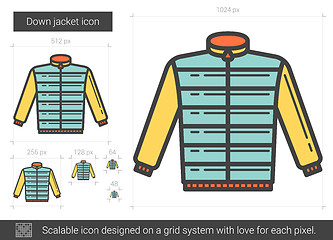 Image showing Down jacket line icon.