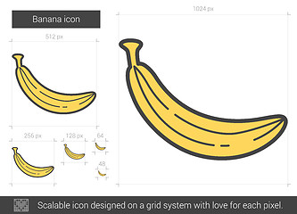 Image showing Banana line icon.