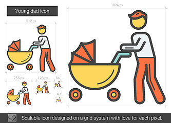 Image showing Young dad line icon.