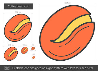 Image showing Coffee bean line icon.