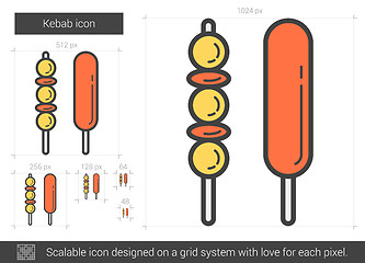 Image showing Kebab line icon.