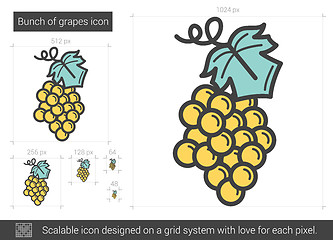 Image showing Bunch of grapes line icon.