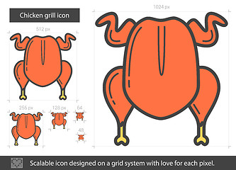 Image showing Chicken grill line icon.