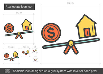 Image showing Real estate loan line icon.