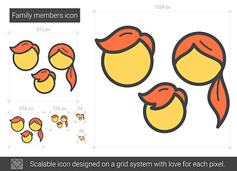 Image showing Family members line icon.