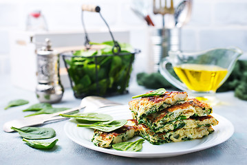 Image showing omelette with spinach